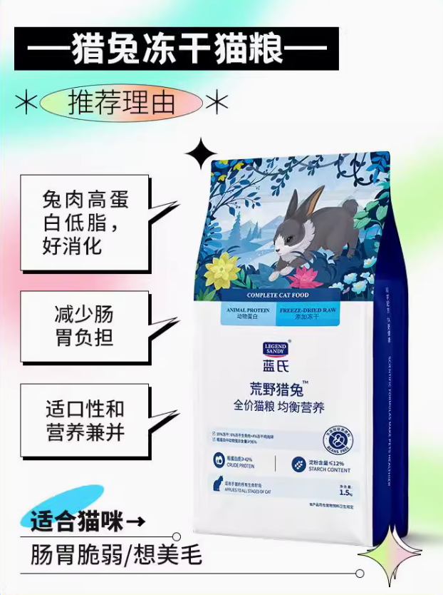 Legend Sandy Grain Free Freeze Dried Cat Kibbles  蓝氏全价无谷冻干均衡营养猫粮