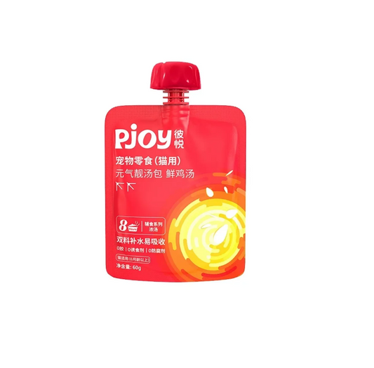 Pjoy 彼悦 Fresh Chicken Soup Snack Food Pouch for Cat 60g 鲜鸡汤元气靓汤包 猫用零食汤包 60g