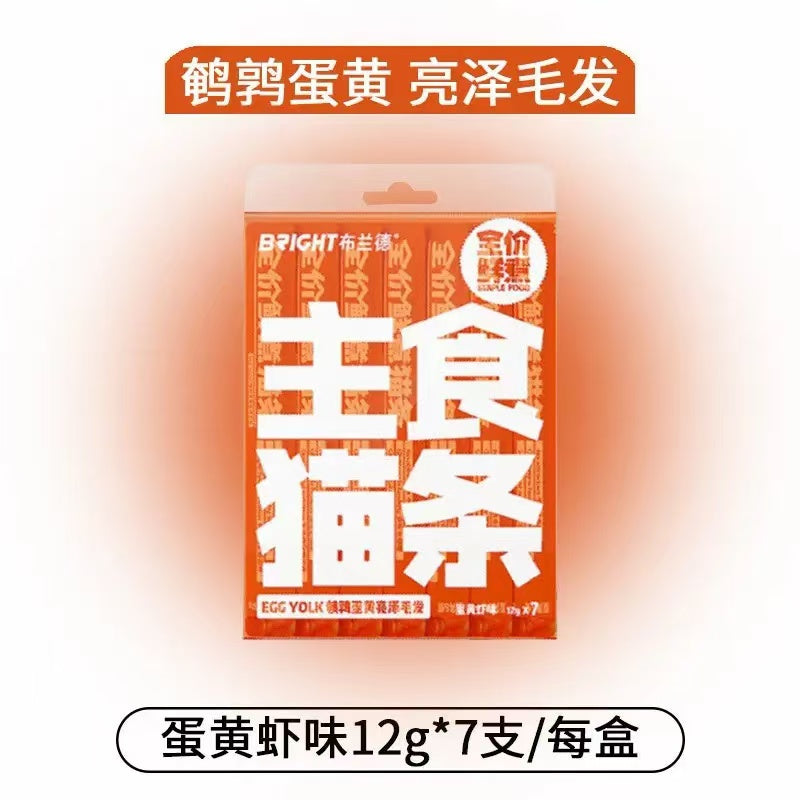 Bright Functional Main Complete Food Cat sticks 12g*7 New Flavor Fresh Cook Staple Food布兰德主食猫条鲜煮主食猫条