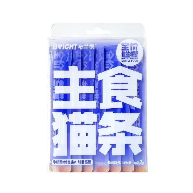 Bright Functional Main Complete Food Cat sticks 12g*7 New Flavor Fresh Cook Staple Food布兰德主食猫条鲜煮主食猫条