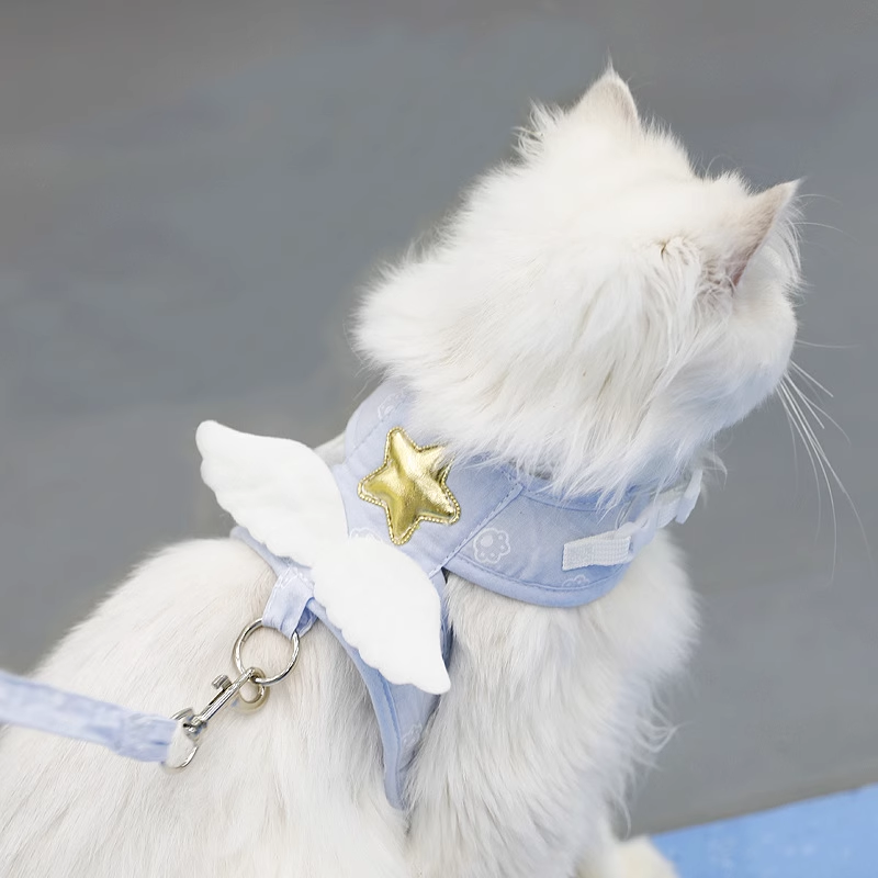 Angel cat and dog universal leash, bow leash, small dog, cat leash,Shoulder type天使猫狗通用牵引绳，蝴蝶结牵引绳，小型犬，猫绳