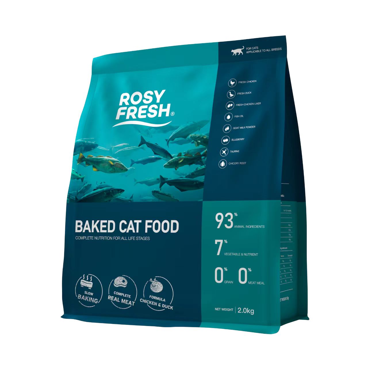 Rosy Fresh Complete Nutrition Roast Meat Food Grain Free Cat Food  鲜朗全期全价烘焙猫粮 400g/1.6kg/2kg/6kg