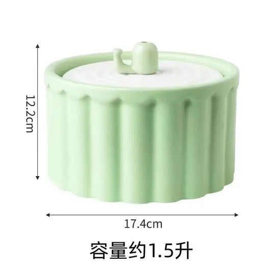 Green Ceramic Filtered Automatic Circulating Pet Water Bowl 陶瓷过滤自动循环宠物水碗绿色1个